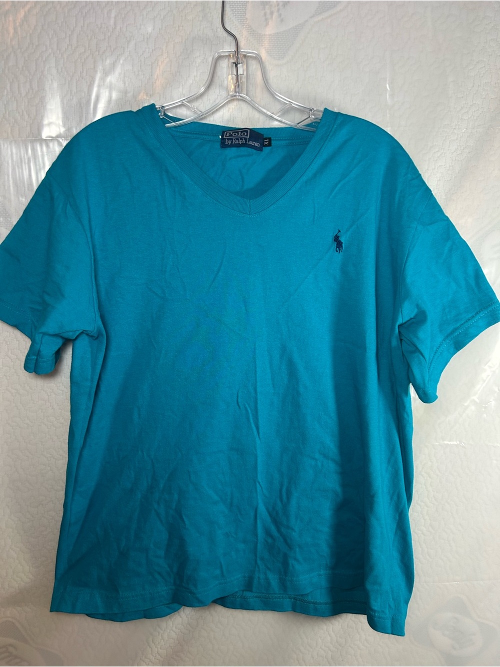 Ralph Lauren Teal V-Neck Polo Tee